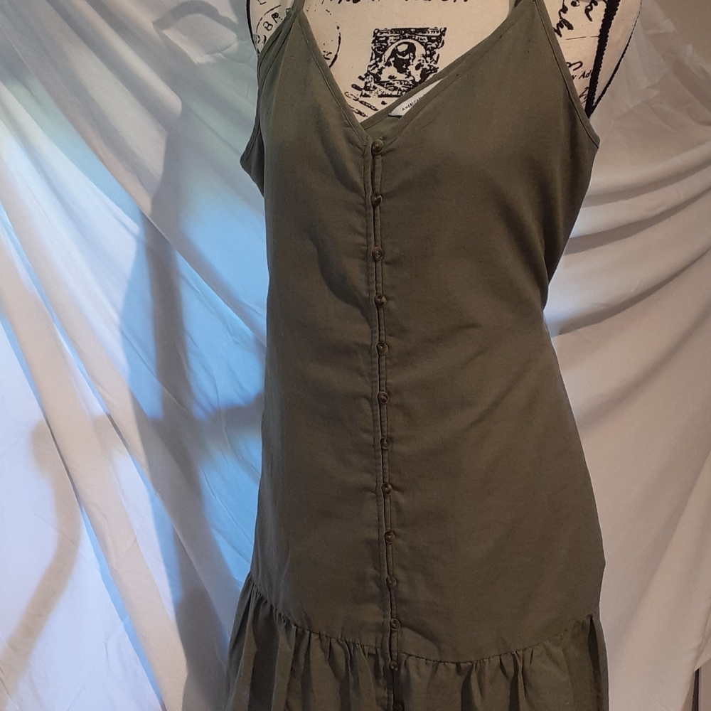 American Eagle Olive Sun Dress L
